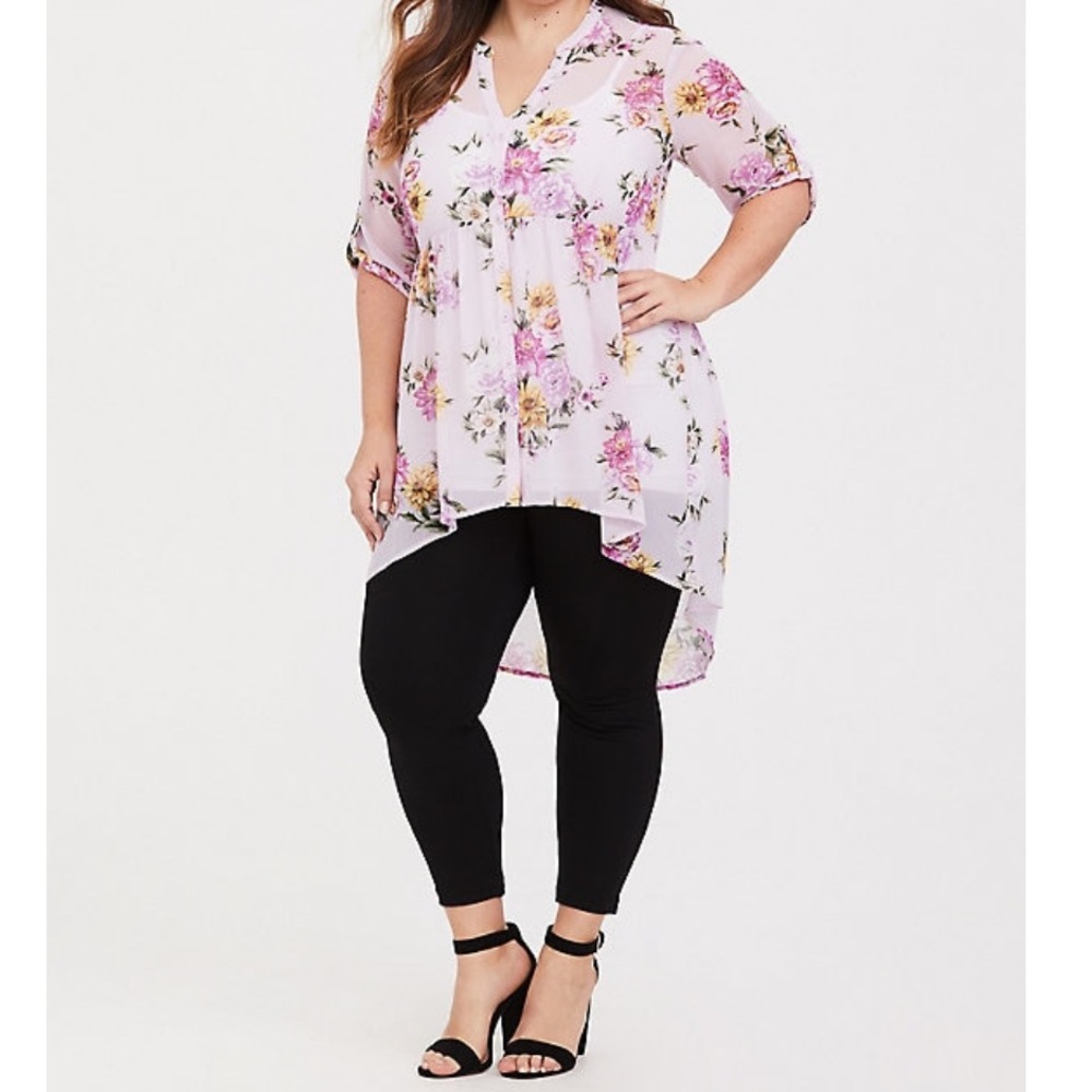 LEXIE - PURPLE FLORAL CHIFFON TUNIC
